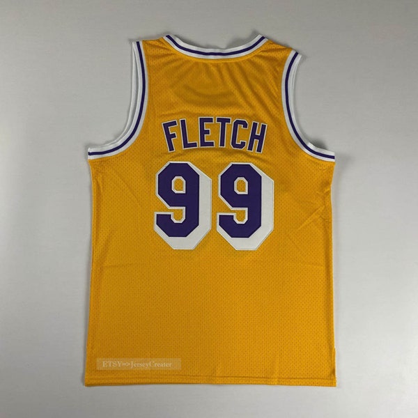 Throwback Chevy Chase Irwin 'Fletch' Fletcher #99 Los Angeles Basketball Jersey All Sewn;Youth/Adult Size;Custom Any Names