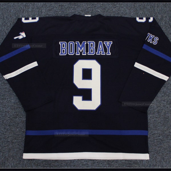 Movie Mighty Ducks Hawks Bombay #9 Hockey Jersey Custom Names;Stitched;Youth/Kids/Adult Any Size;Personalized Hockey Jersey Cosplay