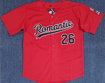 Bruno #26 Romantic Baseball Jersey Stitched Red/White 5 Types;Music Baseball;Toddler/Youth/Men/Women Any Size