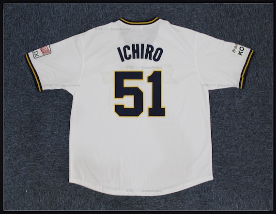 Mizuno Ichiro ユニフォーム 51 M MIZUNO (ミズノ) 応援グッズ Lサイズ ホワイト 【51】イチロー