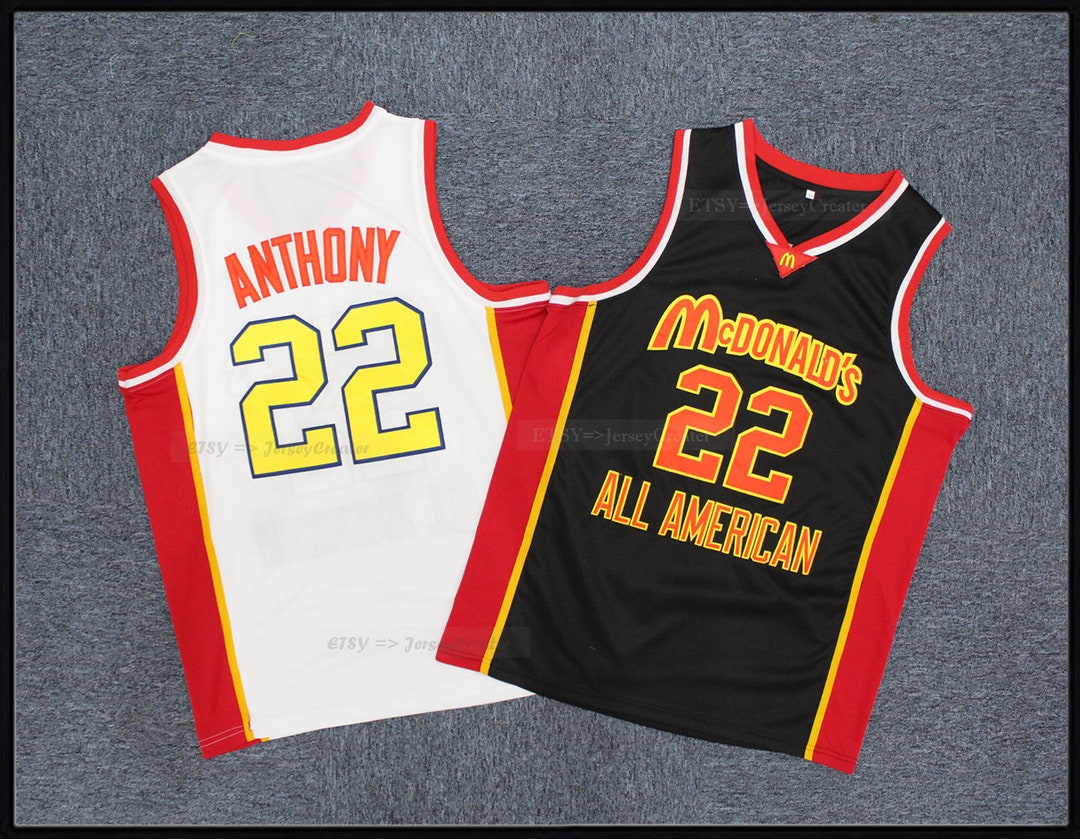 Carmelo Anthony #22 McDonalds All American High School White Retro  Basketball Jersey Mens Stitched Custom Number Name Jerseys From James2242,  $26.74