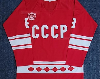 Retro 80's Alex Ovechkin #8 Team CCCP USSR Russia Hockey Jersey