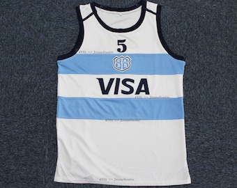Manu Ginobili #5 Team Argentina Basketball Jerseys Stitched Custom