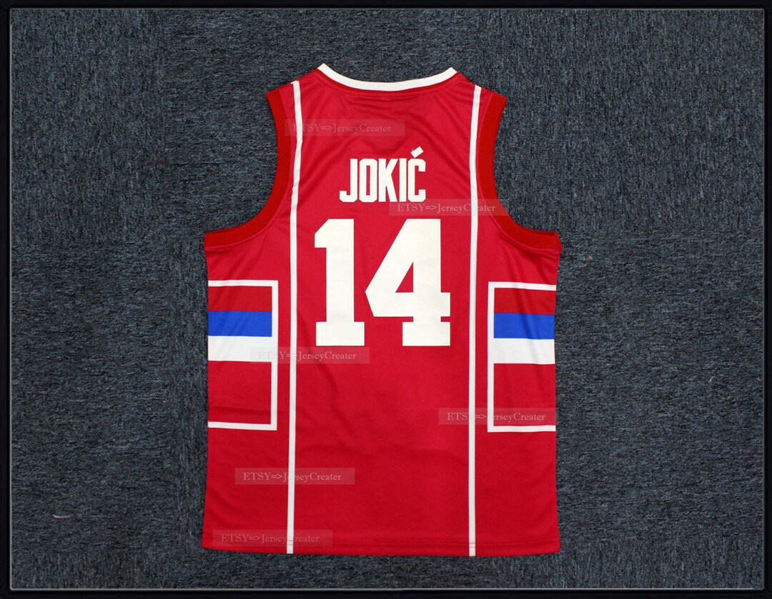 Throwback Jokic 14 Serbia Srbija Basketball Jersey All Stitched Red Youth S 4XL Etsy