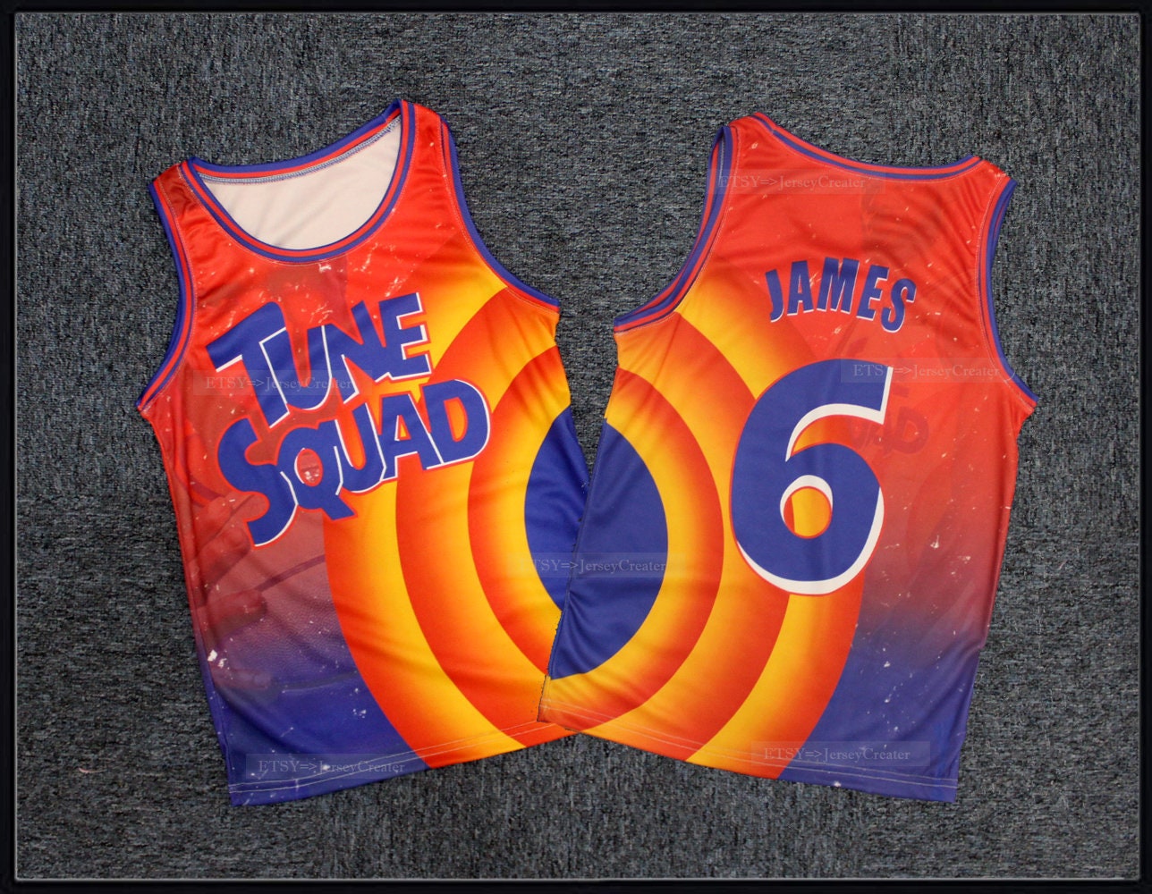 Lebron James Jersey Adult Extra Large Tune Squad Blue Orange