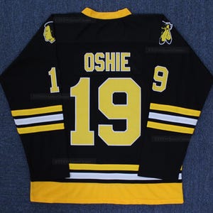 Throwback T. J. Oshie #19 High School Ice Hockey Jersey Black Stitched Custom Name;Youth/Adult Size