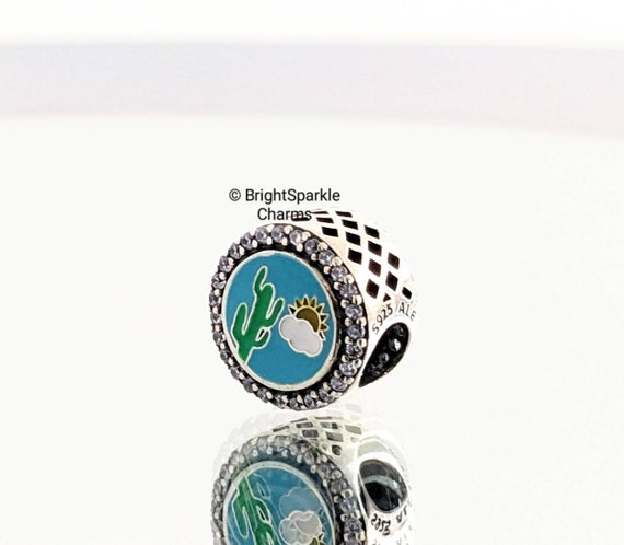 Pandora Aruba Cactus Double Sided Button Charm Mix Enamel