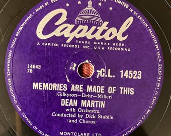 Dean Martin 78 rpm Memories Are Made Of This 1956 Shellac