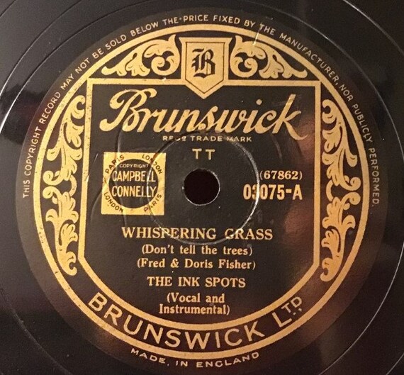 The Ink Spots 78rpm Whispering Grass 1940 Shellac Etsy