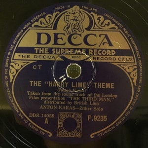 Anton Karas  78rpm The &#39;Harry Lime&#39; Theme  1949  Shellac