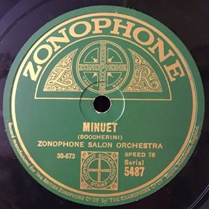 Minuet (Boccherini) 78rpm  Zonophone Salon Orchestra  1930  Shellac
