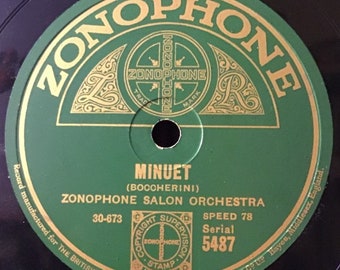 Minuet (Boccherini) 78rpm  Zonophone Salon Orchestra  1930  Shellac