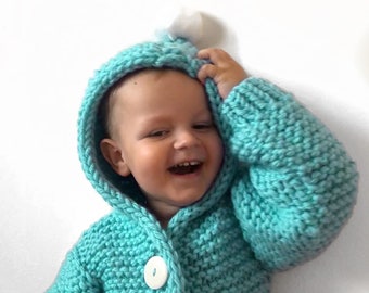 Green cardigan sweater mint sweater knit baby knit sweater for boy hooded jacket toddler gift for kid boy kindergarteners  mom to be gift