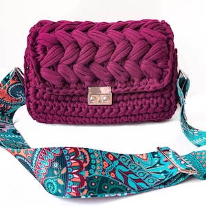 PATTERN purse crochet pattern bag video pattern crochet tassel bag tutorial zig zag puff stitch purse mother to be gift image 7