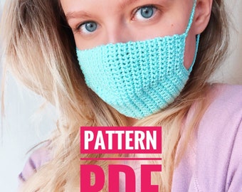 PATRÓN crochet mejor patrón de mascarilla transpirable patrón de mascarilla diy regalo para nieta