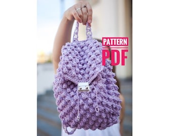 PATTERN bobble crochet backpack pattern cruise backpack tutorial easy crochet backpack pattern flap crochet gift for granddaughter