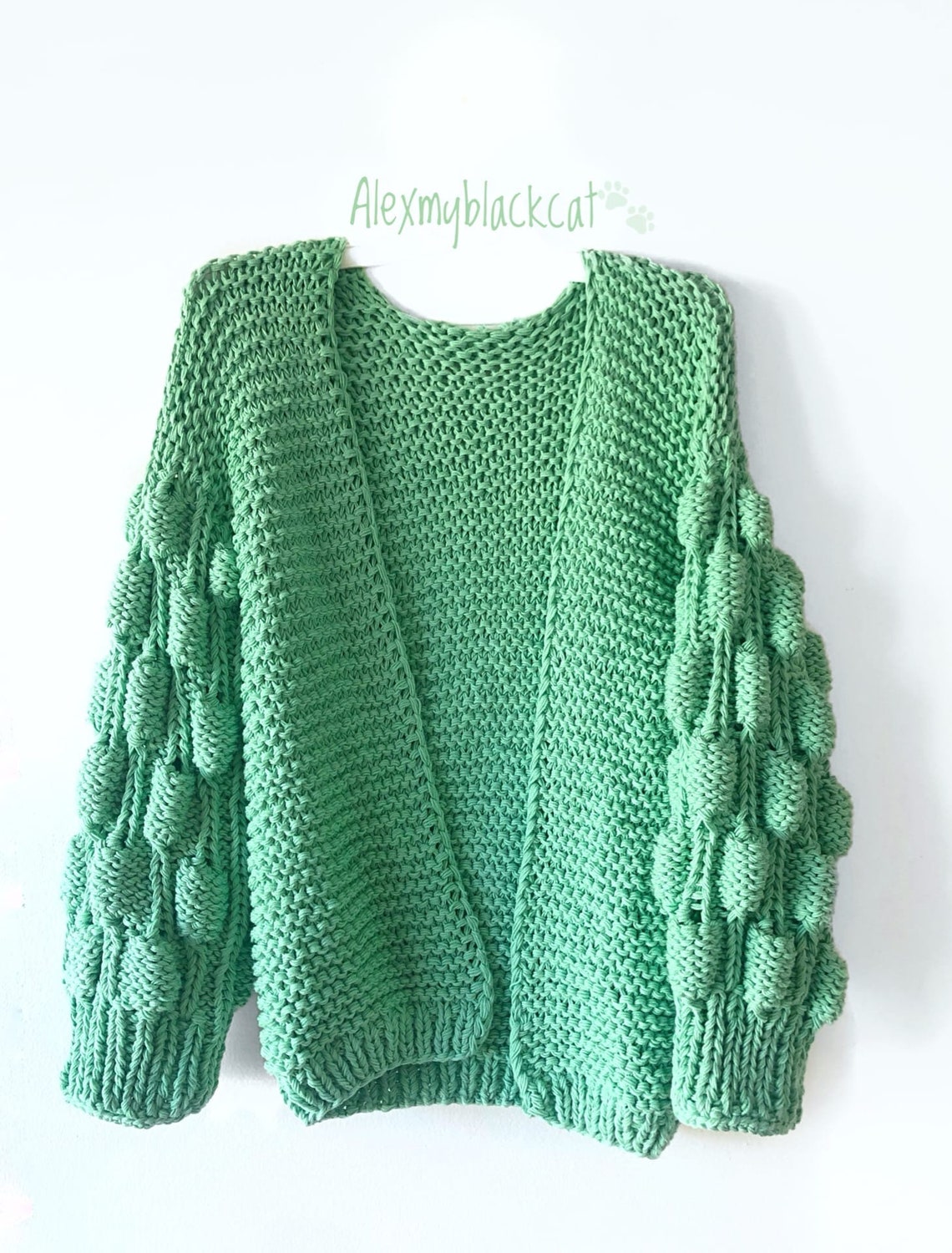PATTERN Open Knit Cardigan Pattern Bubble Sleeve Cardigan Knit Etsy