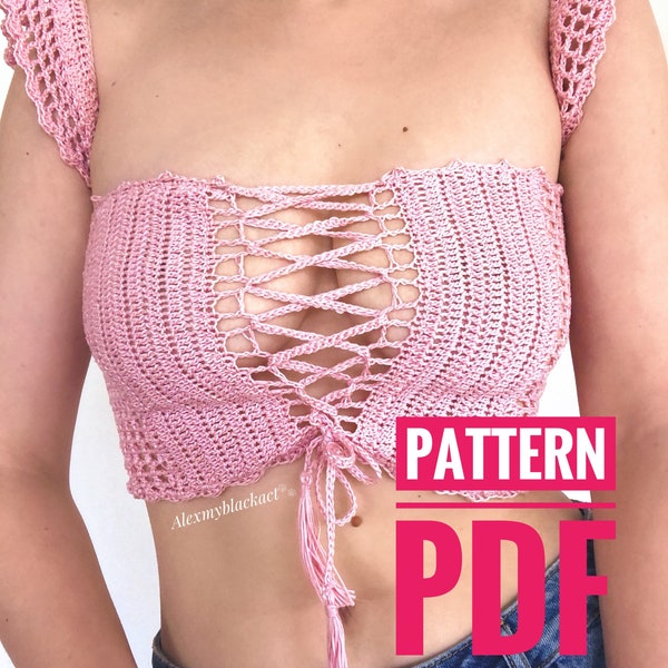 PATTERN easy crochet off shoulder top pattern crochet halter top crochet bralette pattern summer Stand With Ukraine 4th of july outfit