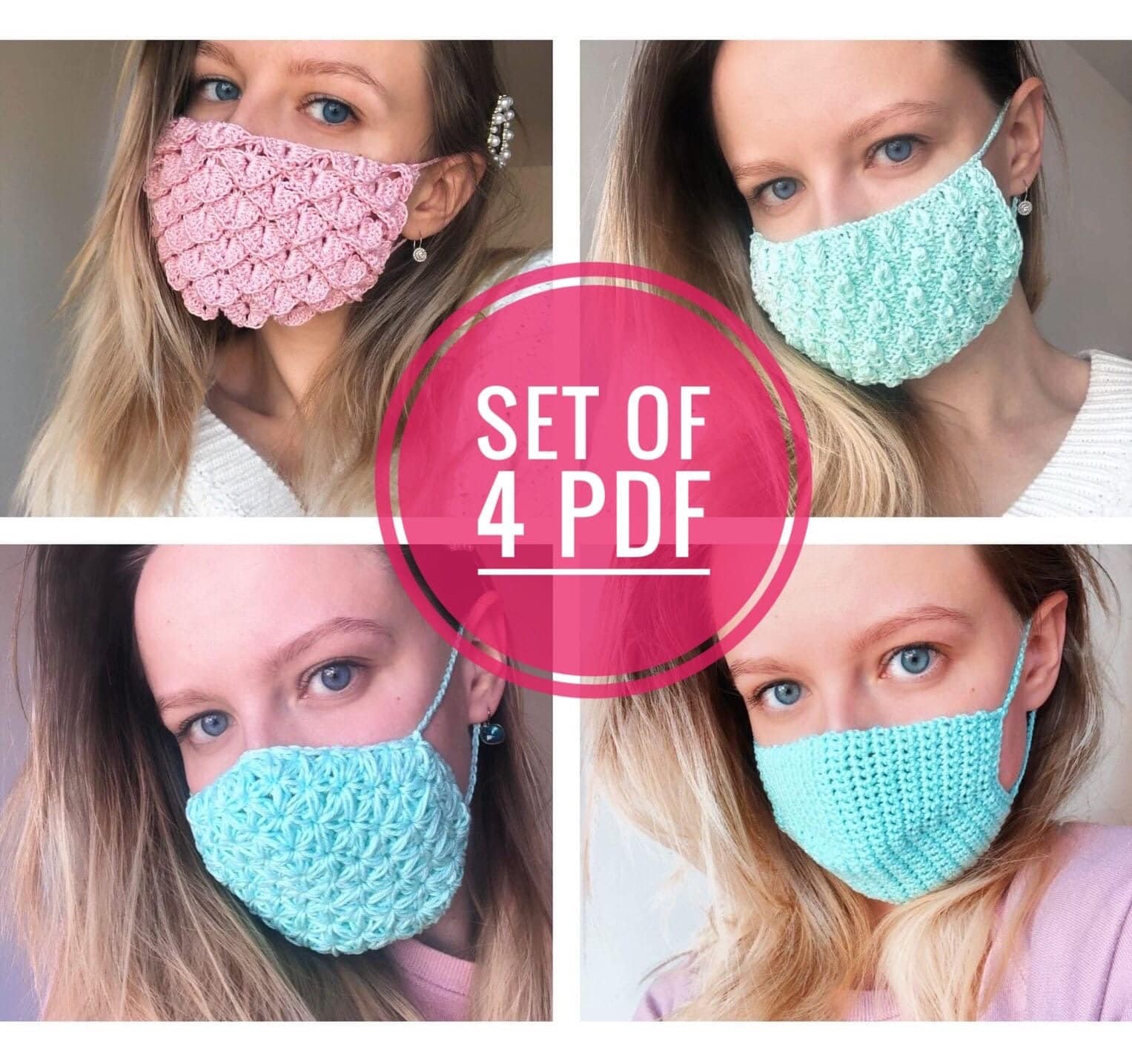 Set of 4 PATTERN face mask gift set pattern for face mask Etsy