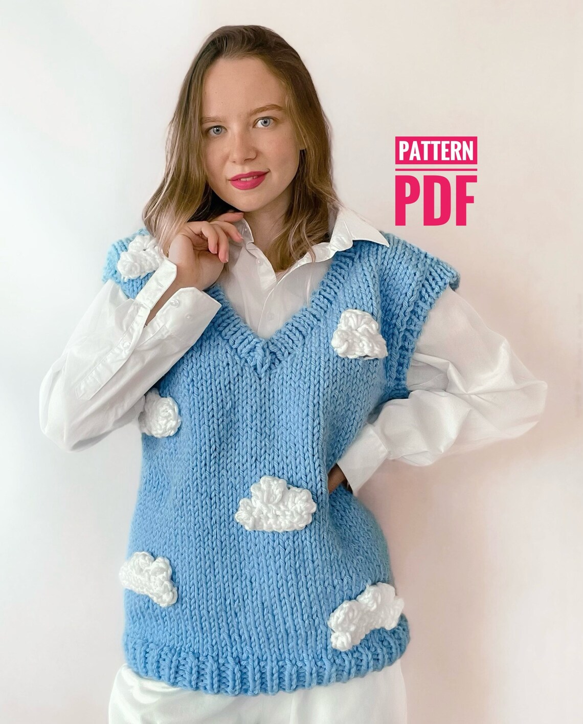 PATTERN Easy Knit Chunky Vest Pattern Beginner (Download Now) Etsy