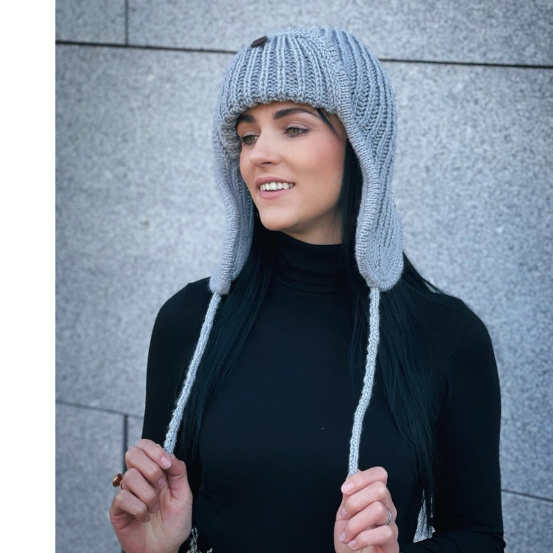 VIDEO PATTERN Trapper Hat Knit Pattern Aviator Hat Pattern Etsy