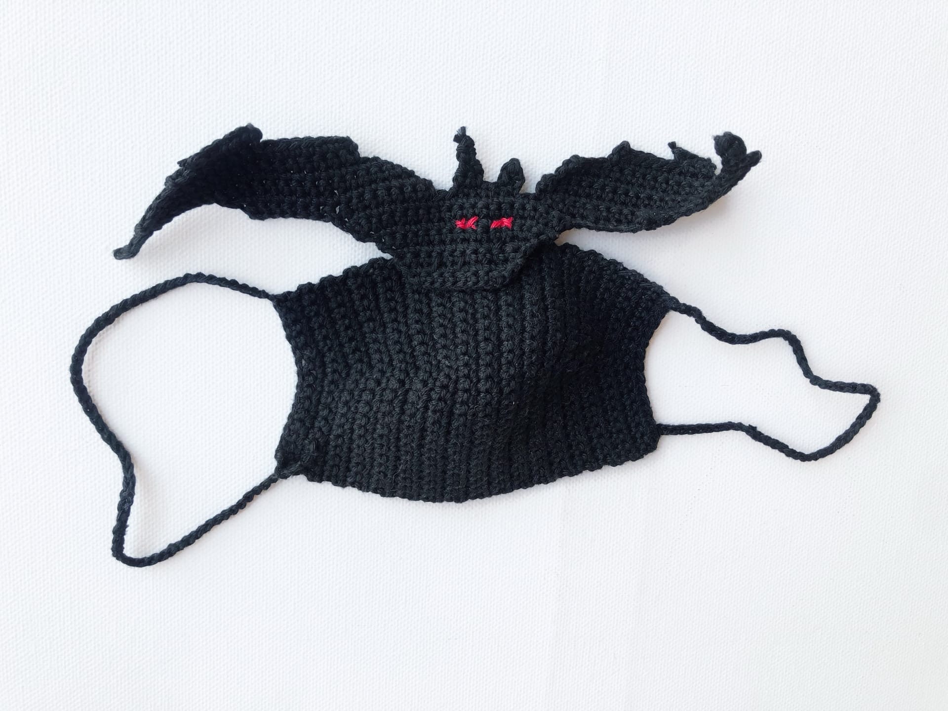 PATTERN Crochet Black Bat Face Mask Pattern Halloween Face Etsy