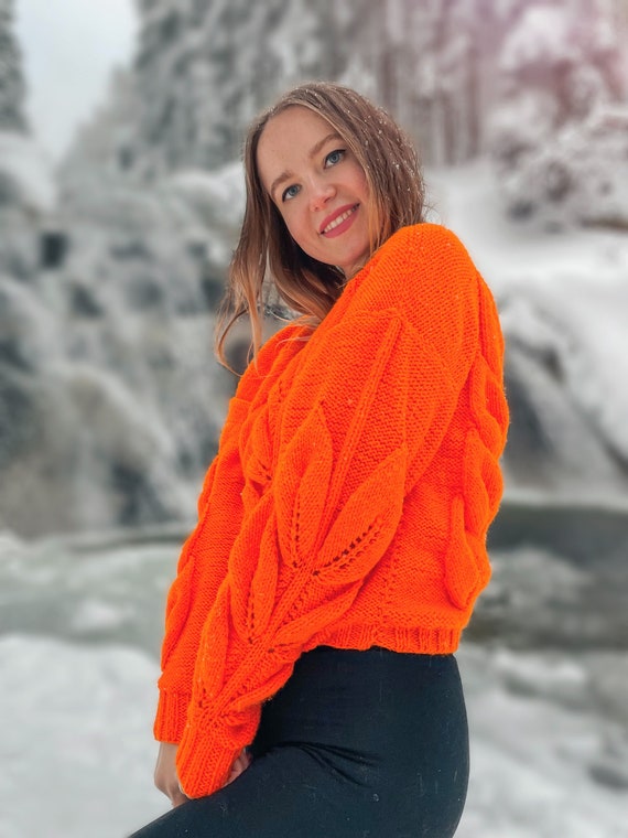 PATTERN Loose Knit Sweater Pattern Leaf 
