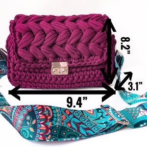 PATTERN purse crochet pattern bag video pattern crochet tassel bag tutorial zig zag puff stitch purse mother to be gift image 4