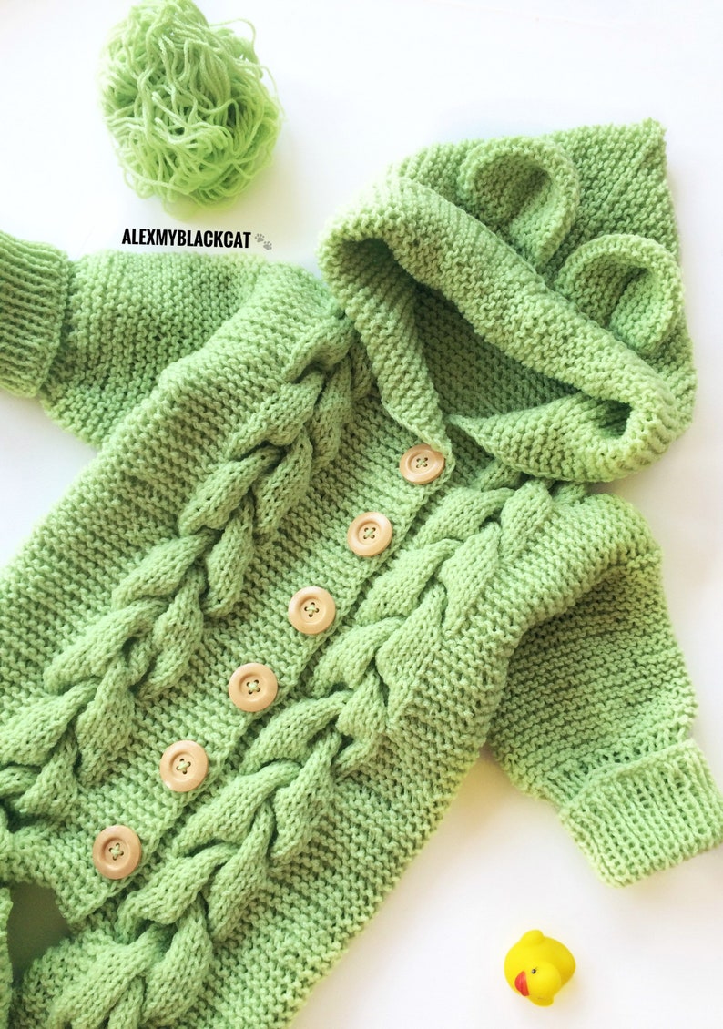 Pink Jumpsuit With Ears Knitting Jumpsuit With a Hood Overall Gift for