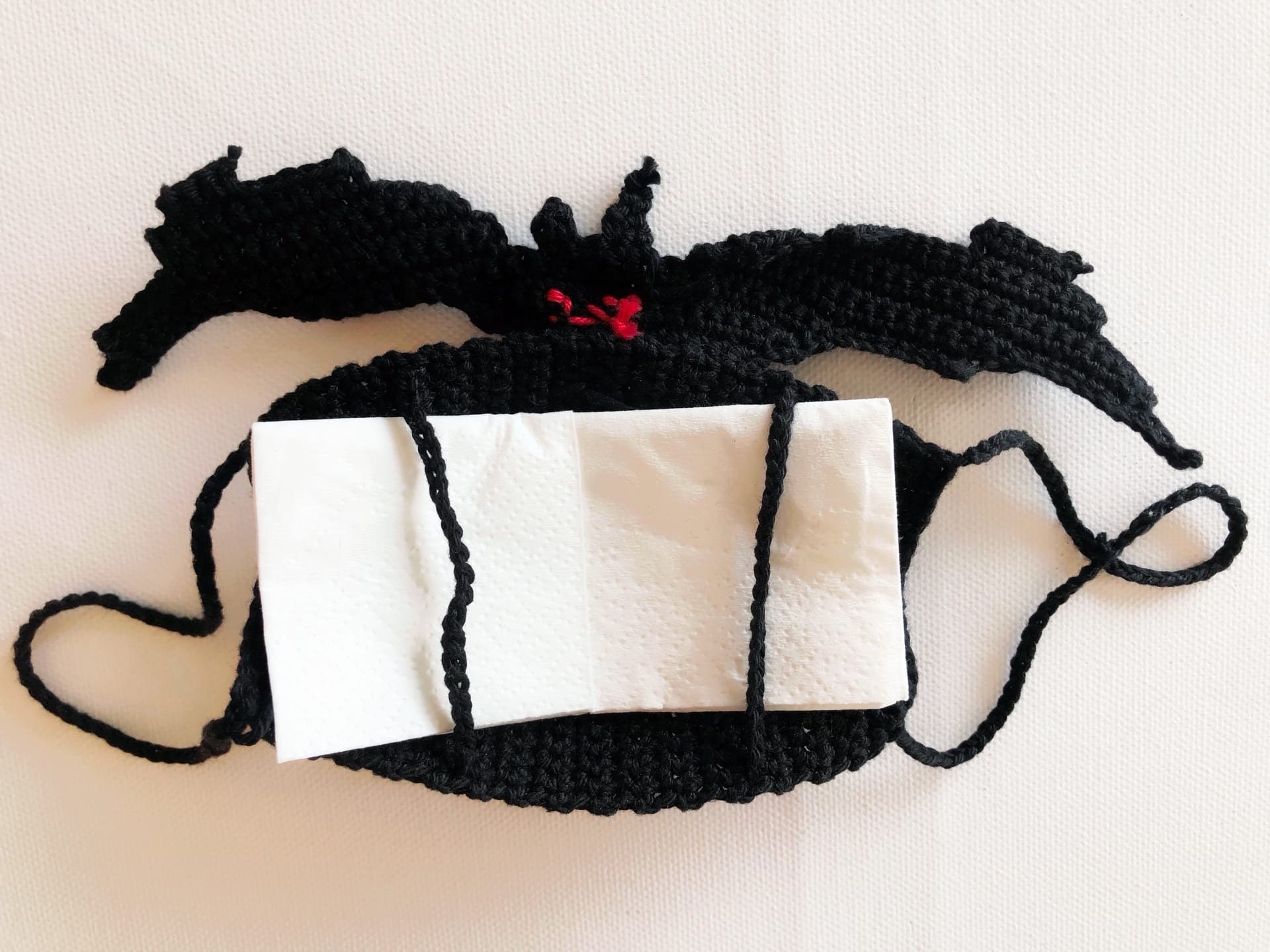 PATTERN Crochet Black Bat Face Mask Pattern Halloween Face Etsy