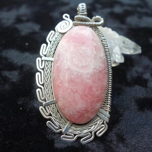 Love stone rhodochrosite chain pendant