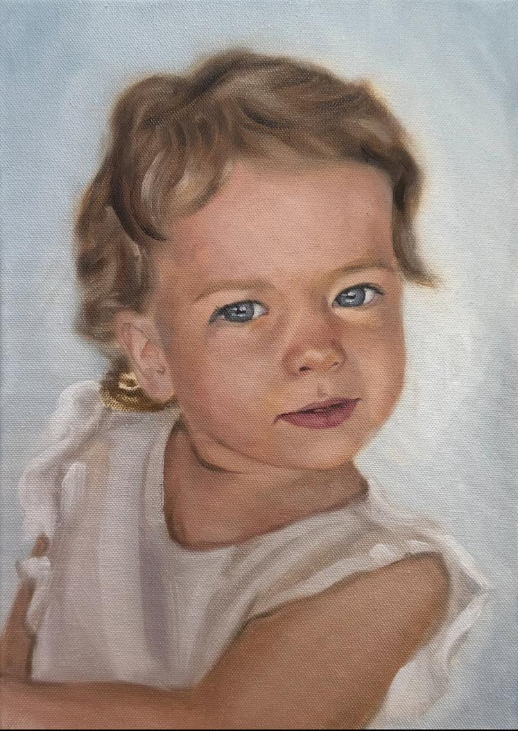 Custom Oil Painting From Photo: Hand Painted Child & Baby Portrait on ...