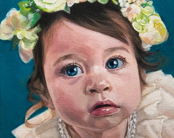 Custom Portrait Painting, Hand-painted Oil Painting from Photo, Child portrait, Baby portrait, Family Portrait, Painting on Canvas