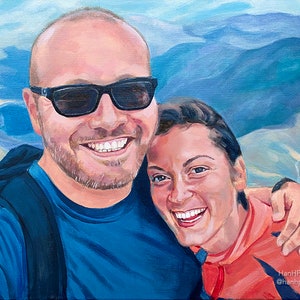 Oil Painting from Photo, Custom Portrait Painting on Canvas, Hand-painted Portrait Commission, Couple Portrait Painting, Christmas Gift