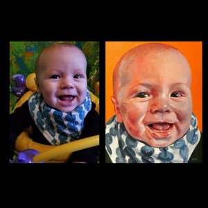 Custom Portrait Painting from Photo, Hand-painted Portrait Commission, Child Portrait, Baby Portrait, Oil Portrait on canvas, Mother's Day image 9