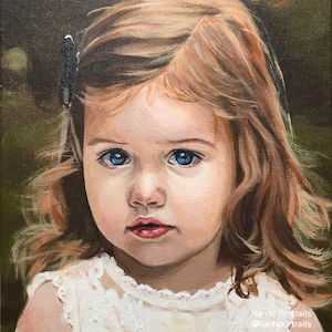 Custom Portrait Painting from Photo, Hand-painted Portrait Commission, Child Portrait, Baby Portrait, Oil Portrait on canvas, Mother's Day