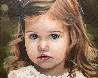 Custom Portrait Painting from Photo, Hand-painted Portrait Commission, Child Portrait, Baby Portrait, Oil Portrait on canvas, Birthday Gift