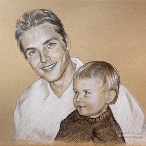 Custom Pencil Portrait, Hand Drawn Portrait from Photo, Birthday gift, Art commission, Pencil drawing on Paper, Immortalise Special Memory