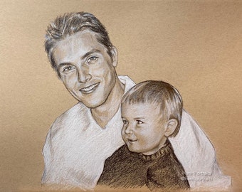 Custom Family Portrait - Pencil Portrait from Photo