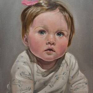 Custom Oil Painting From Photo: Hand Painted Child & Baby Portrait on ...