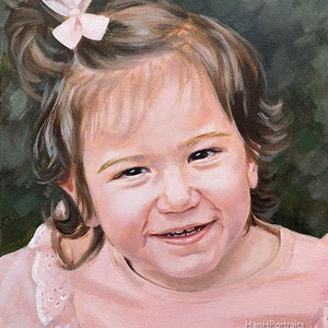 Custom Portrait Painting from Photo, Hand-painted Portrait Commission, Child Portrait, Baby Portrait, Oil Portrait on canvas, Mother's Day image 7