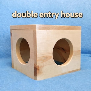 Double Entry Hidey House -- chinchilla / small animal house / hut / hide / hideaway made from kiln dried pine