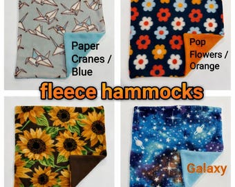 Fleece hammocks for Chinchillas & small animals -- pick your pattern!