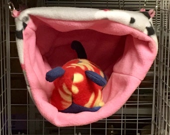 Hanging Fleece House for Chinchilla / Squirrel / Guinea Pig / Small Animal / Pocket Pet / Sugar Glider, fleece hideaway, fleece hut