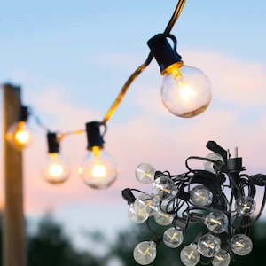 Outdoor Retro String Lights “Volta” – Flat Wire, Warm White LED, IP55 Waterproof, E12 /C7