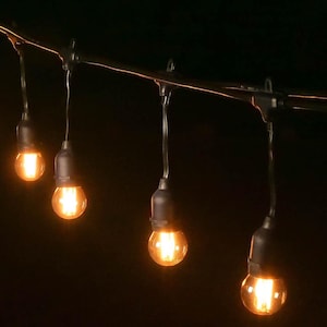String Lights Outdoor – Rustic Patio Lighting with Braided Cable – Garden Wedding Festoon Lights 220V