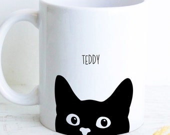 Personalized Cat Mug - Custom Cat Name Mug, Cat Lovers Mug, Cat Coffee Cup, Custom Cat Gift, Pet Owner Gift, Fun Mug, Cat Mug