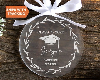 Personalized Graduation Ornament | Graduation Gift For Him or Her, Grad School Gift, Masters Degree, University, High School Grad Gift