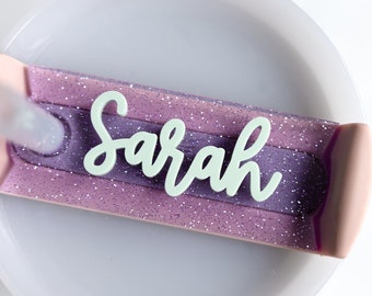 Placa de identificación personalizada para vaso Quencher H2.0 / Etiqueta de identificación personalizada para vaso de 14 oz, 20 oz, 30 oz, 40 oz, tapa de etiqueta de identificación para vaso, accesorios para vaso
