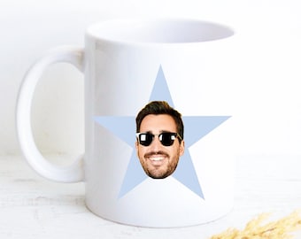 STAR Face Mug,Personalized Star Mug, Birthday Gift, Gift for Him, Gift For Her, Christmas Gift, Office, Coworker Gift, Stocking Stuffer